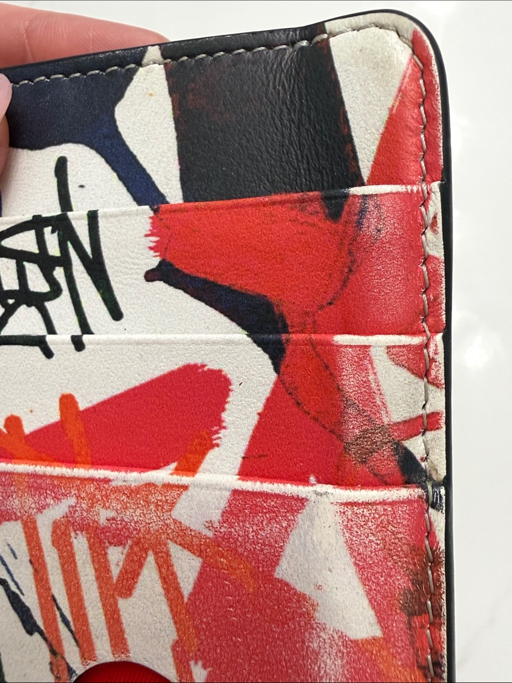 Christian Louboutin Studded Colorful Graffiti Card Holder Wallet - Picture 10 of 14